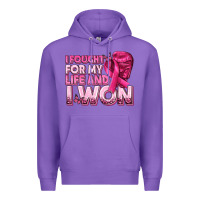 Purple I Fought For My Life and I Won Breast Cancer Premium Hoodie - texasbilliewilder