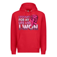 Red I Fought For My Life and I Won Breast Cancer Premium Hoodie - texasbilliewilder
