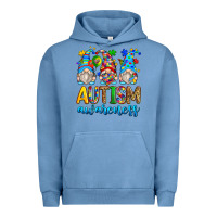 Pigment Pebble Blue autism awareness gnomes Urban Hoodie - Zillion Design Studio