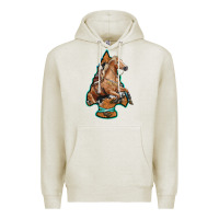 Oatmeal Heather arrowhead horse, Premium Hoodie - RanaPortraitStore