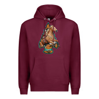 Burgundy arrowhead horse, Premium Hoodie - RanaPortraitStore