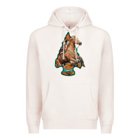 Pale Pink arrowhead horse, Premium Hoodie - RanaPortraitStore