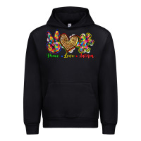 Black peace love autism Urban Hoodie - Zillion Design Studio