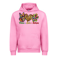 Fuchsia Pink peace love autism Urban Hoodie - Zillion Design Studio
