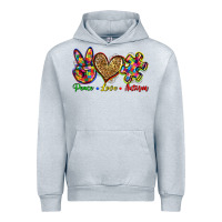 Heather Grey peace love autism Urban Hoodie - Zillion Design Studio