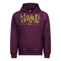 Mauve Wine peace love autism Urban Hoodie - Zillion Design Studio