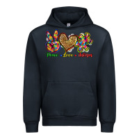 Navy peace love autism Urban Hoodie - Zillion Design Studio