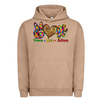 Pigment Burro peace love autism Urban Hoodie - Zillion Design Studio