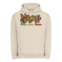 Pigment French Oak peace love autism Urban Hoodie - Zillion Design Studio