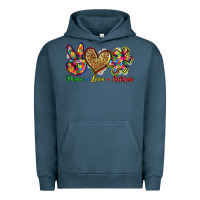 Pigment Midnight Navy peace love autism Urban Hoodie - Zillion Design Studio