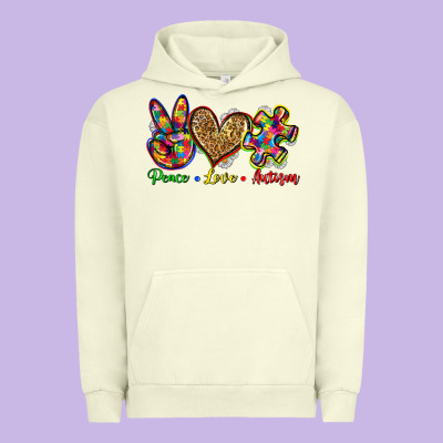 Peace Love Autism Urban Hoodie Designed By Zillion Design Studio