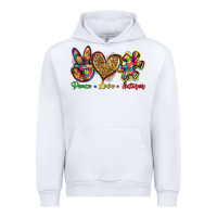 White peace love autism Urban Hoodie - Zillion Design Studio
