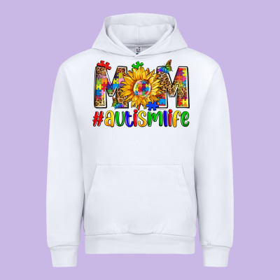 Mom #autism Life Urban Hoodie Designed By Zillion Design Studio