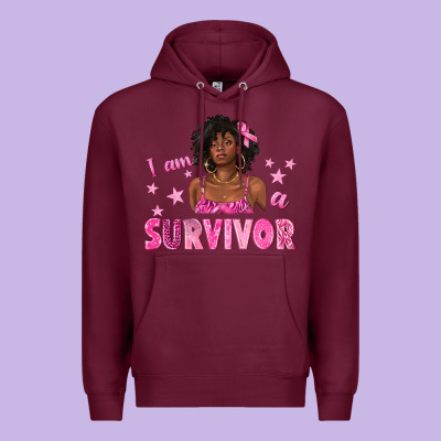 I Am A Survivor Breast Cancer With Afro Woman Premium Hoodie Designed By Texasbilliewilder