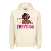 Sandshell I Am a Survivor Breast Cancer with Afro Woman Premium Hoodie - texasbilliewilder