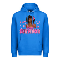 True Royal I Am a Survivor Breast Cancer with Afro Woman Premium Hoodie - texasbilliewilder