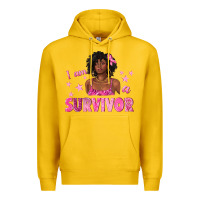 Lemon I Am a Survivor Breast Cancer with Afro Woman Premium Hoodie - texasbilliewilder
