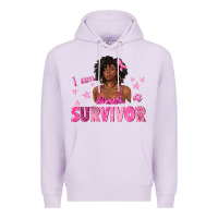 Lilac I Am a Survivor Breast Cancer with Afro Woman Premium Hoodie - texasbilliewilder