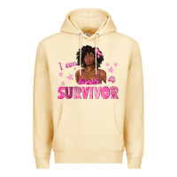 Pina Colada I Am a Survivor Breast Cancer with Afro Woman Premium Hoodie - texasbilliewilder