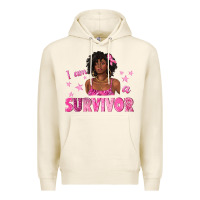 Tofu I Am a Survivor Breast Cancer with Afro Woman Premium Hoodie - texasbilliewilder