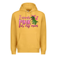 Mustard I Wear Pink For My Mom Premium Hoodie - texasbilliewilder
