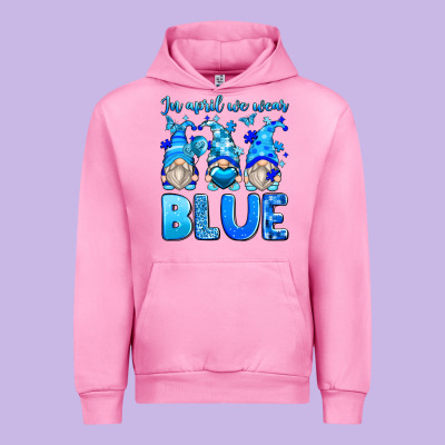 In April We Wear Blue Autism Gnomes Urban Hoodie Designed By Zillion Design Studio