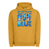 Pigment Peanut Butter in april we wear blue autism gnomes Urban Hoodie - Zillion Design Studio