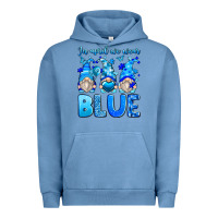 Pigment Pebble Blue in april we wear blue autism gnomes Urban Hoodie - Zillion Design Studio
