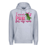 Heather Grey I Wear Pink For My Mom Premium Hoodie - texasbilliewilder