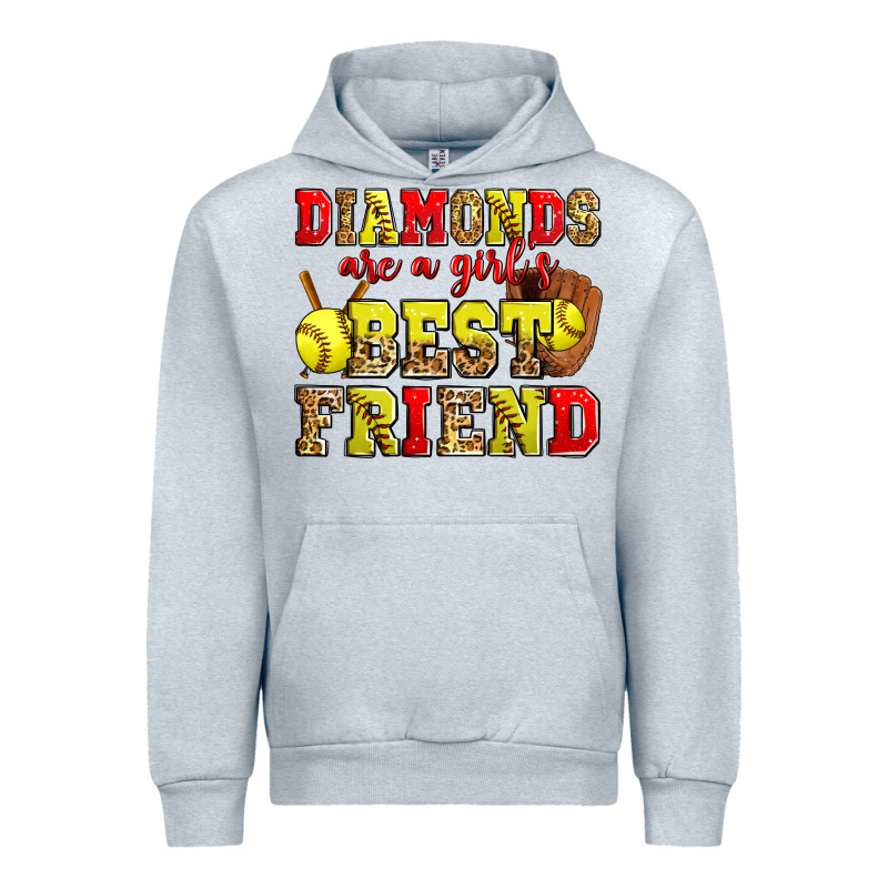 Diamonds Are A Girl's Best Friend Softball Urban Hoodie by Zillion Design Studio | Teevron
