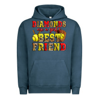 Pigment Midnight Navy diamonds are a girl's best friend softball Urban Hoodie - Zillion Design Studio