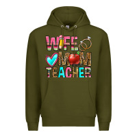 Army Green wife mom teacher Premium Hoodie - Zillion Design Studio