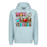 Blue Mist wife mom teacher Premium Hoodie - Zillion Design Studio