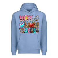 Colony Blue wife mom teacher Premium Hoodie - Zillion Design Studio