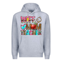 Heather Grey wife mom teacher Premium Hoodie - Zillion Design Studio