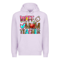 Lilac wife mom teacher Premium Hoodie - Zillion Design Studio