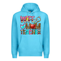 Ocean Blue wife mom teacher Premium Hoodie - Zillion Design Studio