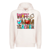 Pale Pink wife mom teacher Premium Hoodie - Zillion Design Studio