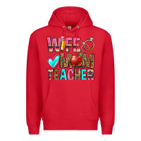 Red wife mom teacher Premium Hoodie - Zillion Design Studio