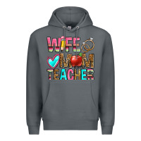 Rock wife mom teacher Premium Hoodie - Zillion Design Studio
