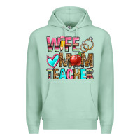 Seafoam wife mom teacher Premium Hoodie - Zillion Design Studio