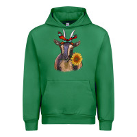 Emerald sunflower aztec ribbon goat Urban Hoodie - RanaPortraitStore
