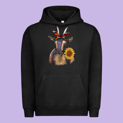 Sunflower Aztec Ribbon Goat Urban Hoodie Designed By Ranaportraitstore