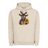 Pigment French Oak sunflower aztec ribbon goat Urban Hoodie - RanaPortraitStore