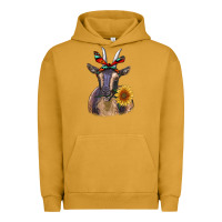Pigment Peanut Butter sunflower aztec ribbon goat Urban Hoodie - RanaPortraitStore