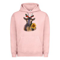 Pigment Salmon sunflower aztec ribbon goat Urban Hoodie - RanaPortraitStore