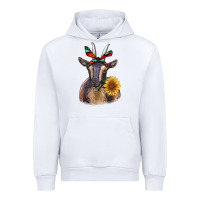 White sunflower aztec ribbon goat Urban Hoodie - RanaPortraitStore
