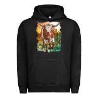 Pigment Black longhorn cow with desert background Urban Hoodie - RanaPortraitStore