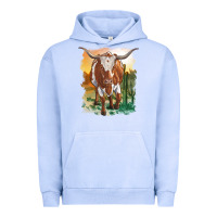 Pigment Grape Ice longhorn cow with desert background Urban Hoodie - RanaPortraitStore