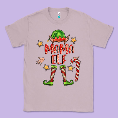 Mama Elf Classic Tee Designed By Fadigitalartstudio